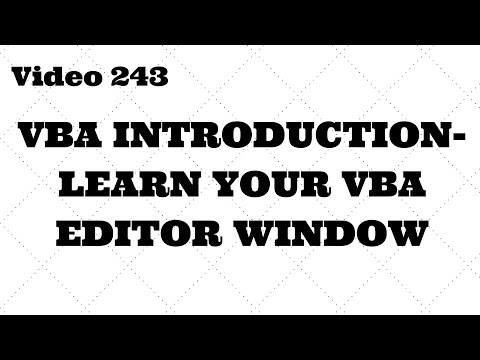 Learn Excel - Video 243 - Introduction to VBA Window - Beginners -Part 3