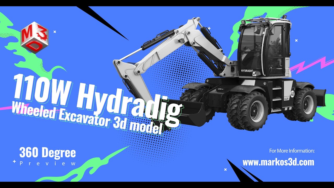 Escavadeira de rodas Hydradig 110W Modelo 3D