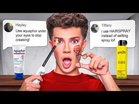 TESTING A FULL FACE OF UNHINGED TIKTOK MAKEUP HACKS 😳