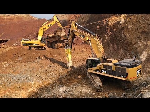 Caterpillar 385C Excavators And Terex RH30 Working In Open Mines - Sotiriadis Ate