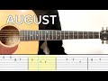 Taylor Swift - August (Easy Guitar Tutorial Tabs)