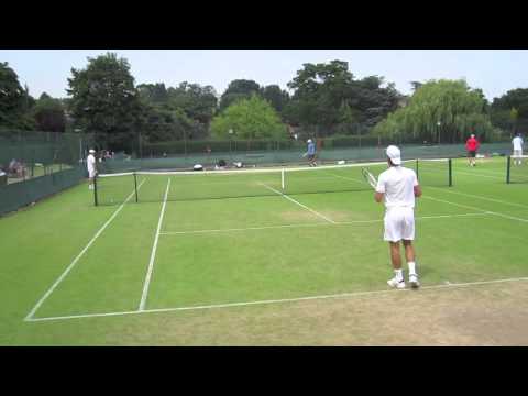 Novak Djokovic Practice at Wimbledon - Rear View