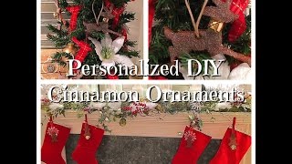 DIY Cinnamon Scented Personalized Stocking Ornaments Dollar Store Supplies