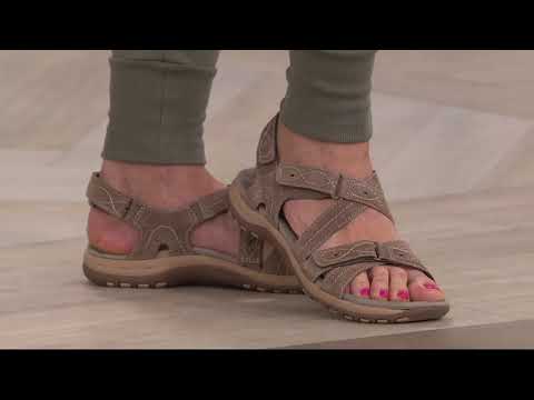 Earth Origins Leather Triple Adjust Sandals - Shane on QVC