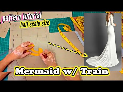 ✂️ Making Mermaid Wedding Dress with Train × Train...