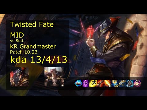 Twisted Fate vs Sett Mid - KR Grandmaster 13/4/13 Patch 10.23 Gameplay // [롤] 트위스티드 페이트 vs 세트 미드
