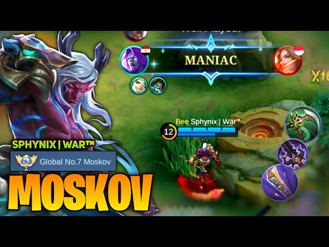 MANIAC! Moskov Best Build 2023 [ Moskov Gameplay Top Global ] By Sphynix | War™- Mobile Legends