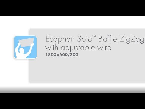Ecophon Solo™ Baffle ZigZag 1800x600 mm med justerbar wire