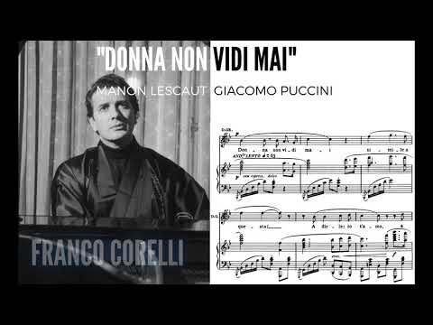 "Donna non vidi mai" Manon Lescaut - Franco Corelli (with score!) HQ 1080p