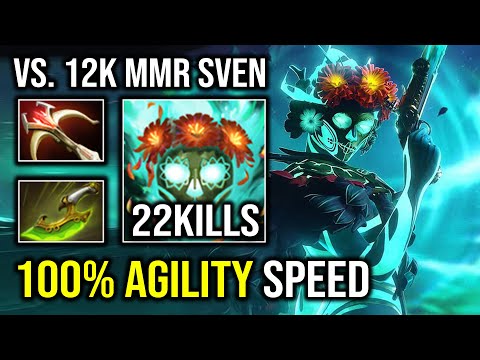 CRAZY +250 Max Attack Range Machine Gun Muerta 100% Agility Speed Vs 12K MMR Sven Dota 2