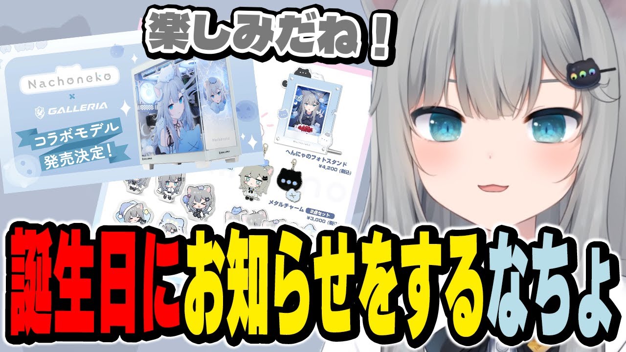 誕生日にお知らせをするなちょ【なちょ猫切り抜き/Nachoneko】