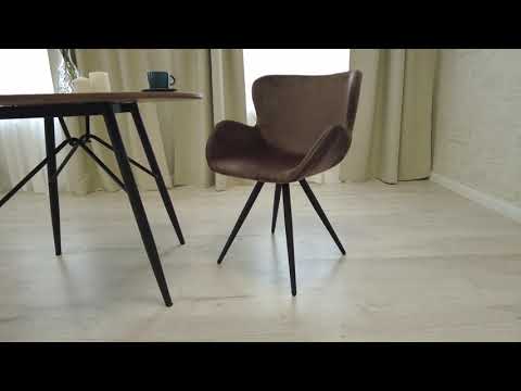Обеденный стул BOEING ( mod. 9120) металл/вельвет 42х58х84,5 коричневый арт.19040 в Челябинске - видео 1
