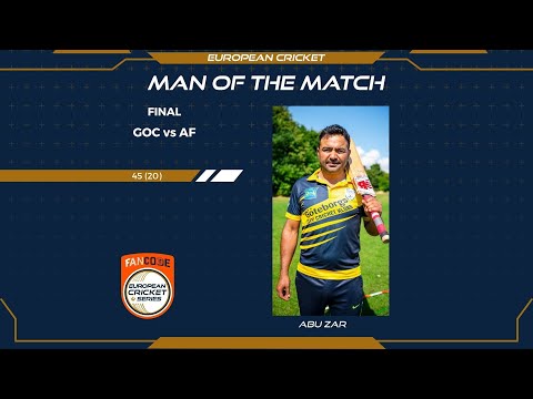 Amazing Abu Zar Main Man in Final of FanCode ECS Sweden Malmo forty five off twenty balls