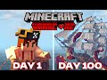 I Survived 100 Days As A PIRATE In Hardcore Minecraft