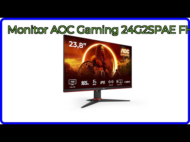 Vídeo relacionado con AOC Gaming 24G2SPAE - Monitor FHD de 24 Pulgadas, Plano, 165 Hz, MPRT de 1 ms, FreeSync, Compatible con G-Sync, Altavoz (1920 x 1080, VGA, HDMI, DisplayPort, IPS), Color Negro y Rojo