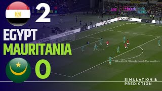 ملخص مباراة مصر 2-0 موريتانيا في تصفيات كأس الأمم الأفريقية 2025 محاكاة وترفيه