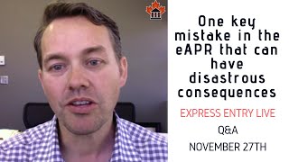 EE LIVE Q&A - One key mistake in the eAPR that can have disastrous consequences!