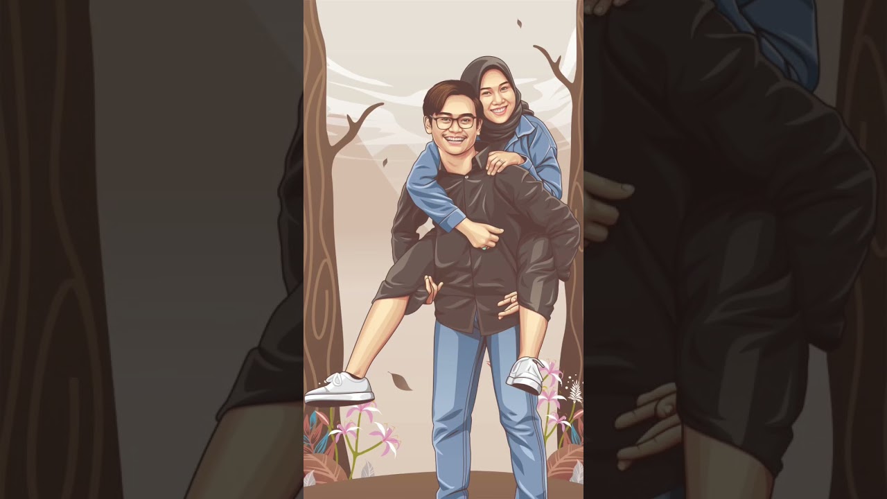 Couple vector portrait #shorts #vectorart #alamcreative