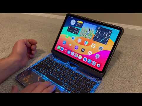 Herize Wireless Keyboard Case for iPad Air 11 inch(M3 2025/M2 2024) & iPad Pro 11 inch(1st/2nd/3rd/4th) & 10.9 inch iPad Air 4/5th Gen with Pencil Holder, Multi-Touch Trackpad, 7-Color Backlit, Purple video review thumbnail
