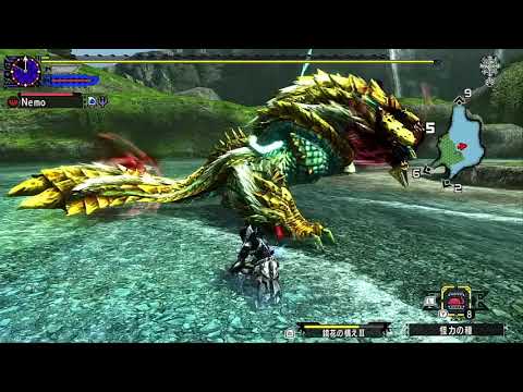 【MHXX/MHGU】G★4 孤島で遭遇！獰猛な雷狼竜 3'52''70 ネコ火事場ブレイヴ太刀 Hyper Zinogre Heroics Valor Long Sword