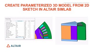 Download the video "Create Parametrized 3D model from 2D model of Radial IPM in Altair SimLab"