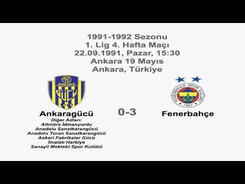 Ankaragücü 0-3 Fenerbahçe [HD] 22.09.1991 - 1991-1992 Turkish 1st League Matchday 4 (Ver. 3)