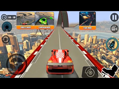 Impossible Car Tracks 3D - All Mode Unlocked Red Car Driving: Campaing Mode vs Stunt vs Endless