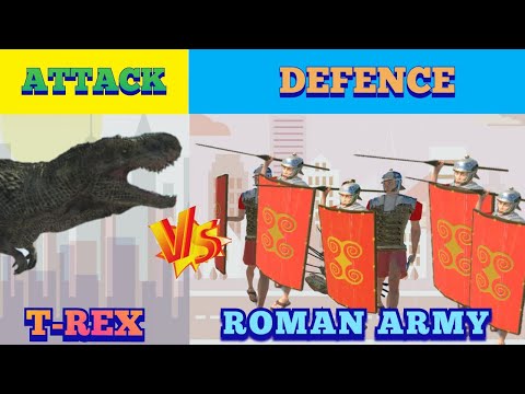 T-REX vs ROMAN ARMY  (Animal Revolt Battle Simulator)