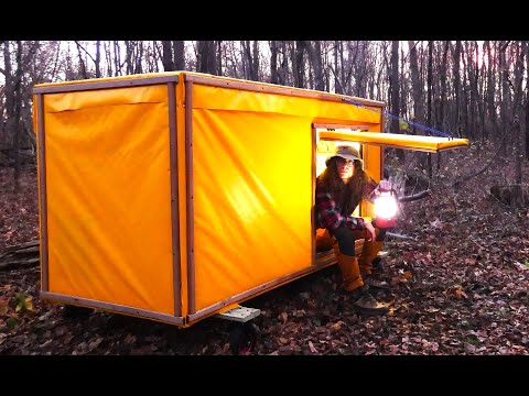 Building a Camper You Can Pull Yourself - Full Build & Night in the Forest