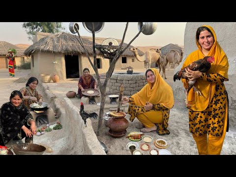 Village Women Cooking Routine in Pakistan | Traditional Desert Village Food | Desert Village Life