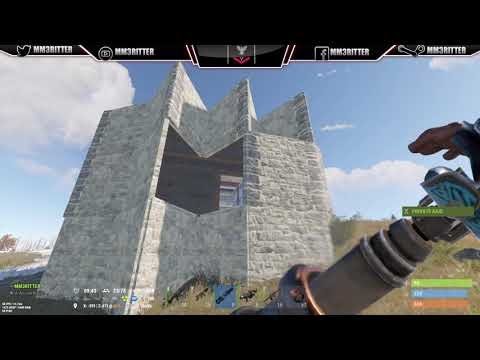 RUST:  29 Rocket Raid, 5 turrets, Solo Raid Night, Hardened Base, Secret upstairs