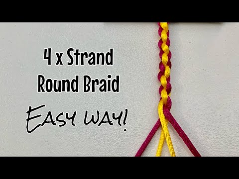 How to make a four strand round braid - easy way! 4 strand plait