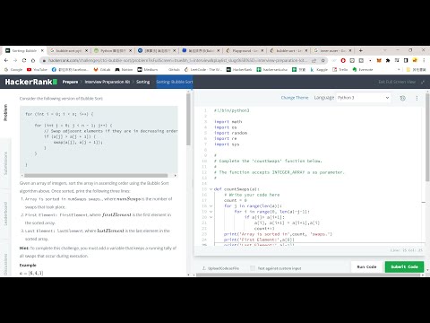 Coding Asmr Hackerrank Sorting Bubble Sort In Python No Talking