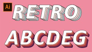 [일러스트레이터 강좌] 계단식 레트로 문자