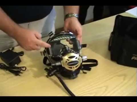 Ocean Reef: Neptune Space Full Face Diving Mask Shield Display and Visor Light Setup