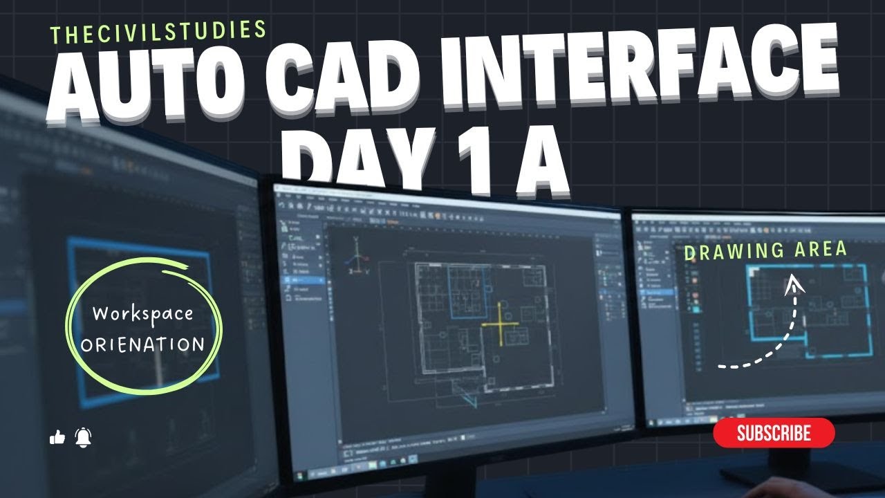 AutoCAD Interface Explained | Day-1A Beginner Guide (Workspace, Drawing Area, Command Line)