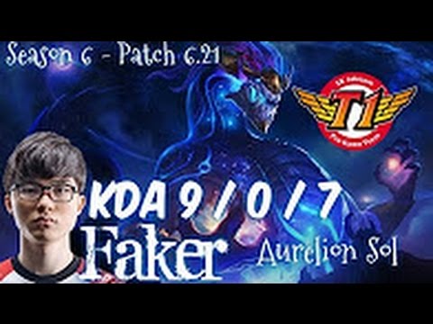 SKT T1 Faker Aurelion Sol vs Ryze, CLG Huhi, NA LOL SoloQ Highlights
