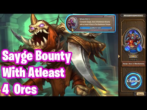 Rattlegore Event Task #2: Quackery | Sayge Bounty with atleast 4 Orcs | Hearthstone Mercenaries