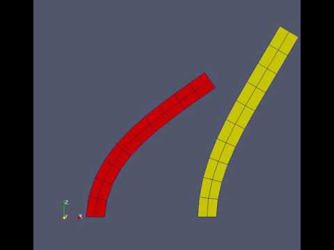 2D flexible structure FSI simulation with nonlinear and linear geometry