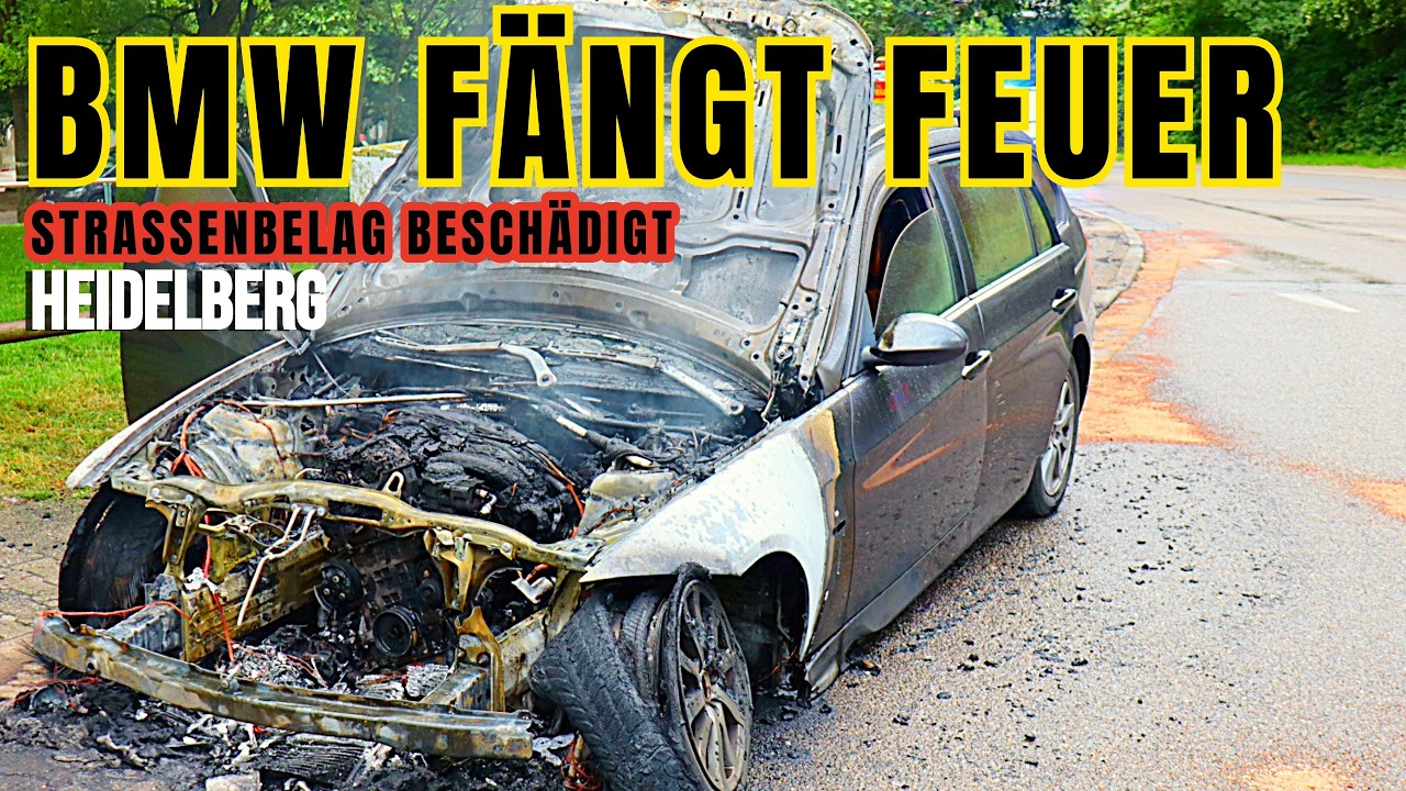 Heidelberg: BMW steht auf dem Emmertsgrund in Flammen
