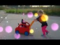 Cute Little Girl Playing with Disney Junior Minnie Mouse & Push Chair