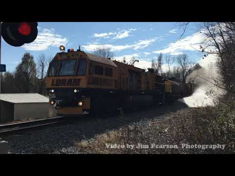Loram rail grinder 316 grinds it's way through Richland, Ky on the Paducah and Louisville Railway.