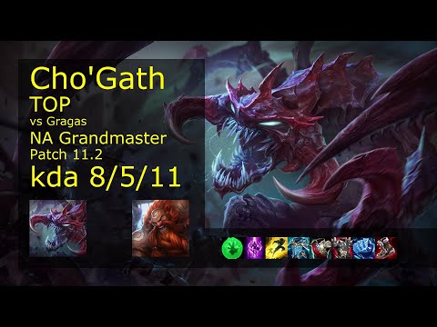Cho'Gath Top vs Gragas - NA Grandmaster 8/5/11 Patch 11.2 Gameplay