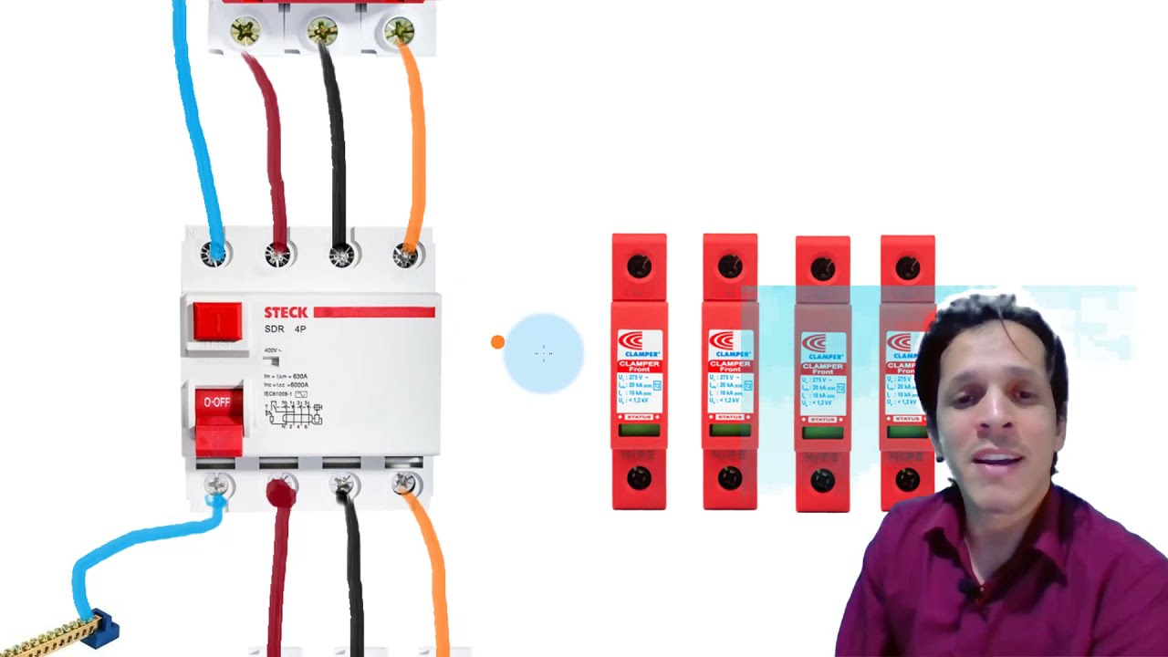 Ligação Fio a Fio Quadro Trifásico com DPS DR e Disjuntor Tripolar TNS Prof Jadson Caetano