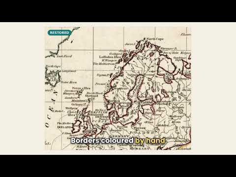 Chart of the World with Captain Cook's voyages, 1799: library scan vs restored