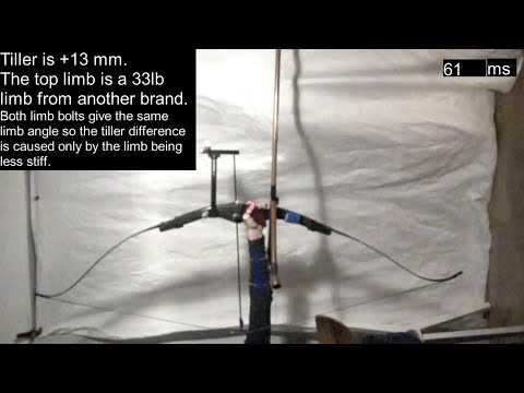 Slow motion (1000 FPS) recurve bow tiller variation