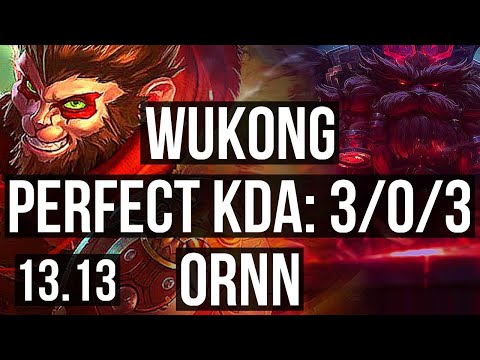 WUKONG vs ORNN (TOP) | 3/0/3, 1.1M mastery | NA Master | 13.13