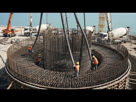 Inside the largest Transoceanic Concrete Factory – Cable Car Pillar Casting Process – (Full process)