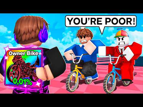 I Pretended to be a NOOB, Then used a 0.01% OWNER BIKE (Roblox Bike Obby)