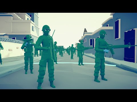 PLASTIC ARMY DEFENCE  CITY vs RAPTOR | Totally Accurate Battle Simulator - TABS